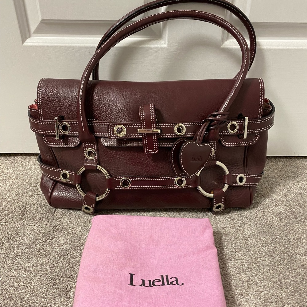 Luella burgundy color leather should bag.